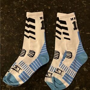 Men's Messi Athletic Socks in Black, White, and Blue 2 pairs